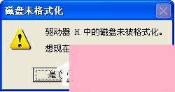 电脑系统小知识：U盘连接电脑后提示磁盘未被格式化如何办