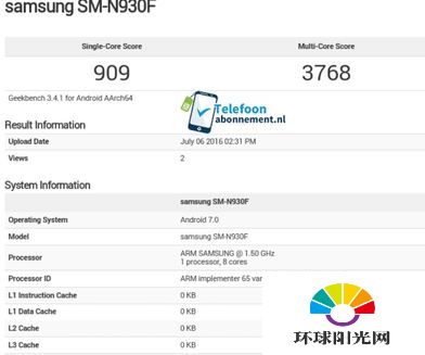 三星note7跑分是多少 三星note7跑分