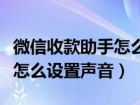 微信收款助手怎么设置没声音（微信收款助手怎么设置声音）