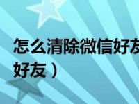 怎么清除微信好友的所有消息（怎么清除微信好友）