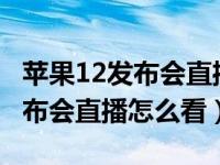 苹果12发布会直播哪个平台好（iphone12发布会直播怎么看）