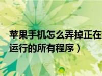 苹果手机怎么弄掉正在运行的程序（苹果手机怎么查看正在运行的所有程序）