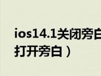 ios14.1关闭旁白（苹果手机ios14系统怎么打开旁白）