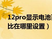 12pro显示电池百分比设置（12的电池百分比在哪里设置）