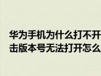 华为手机为什么打不开开发者模式（华为手机开发者模式点击版本号无法打开怎么解决）