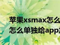 苹果xsmax怎么单独给app加锁（苹果手机怎么单独给app加锁）