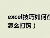 excel技巧如何在方框里打勾（excel表格里怎么打钩）