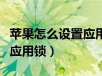 苹果怎么设置应用锁快捷指令（苹果怎么设置应用锁）