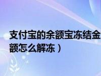 支付宝的余额宝冻结金额怎么解冻（支付宝余额宝冻结的金额怎么解冻）