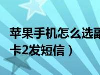 苹果手机怎么选副卡发短信（苹果手机怎么用卡2发短信）