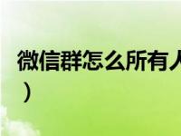 微信群怎么所有人发消息（微信群怎么所有人）