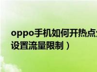 oppo手机如何开热点分享流量（OPPO手机个人热点怎么设置流量限制）