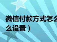 微信付款方式怎么设置密码（微信付款方式怎么设置）