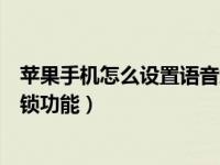 苹果手机怎么设置语音解锁功能（苹果手机怎么设置语音解锁功能）