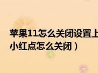 苹果11怎么关闭设置上的小红点（iPhone11应用图标上的小红点怎么关闭）