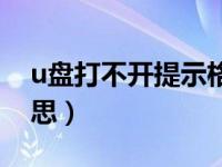 u盘打不开提示格式化（u盘格式化是什么意思）