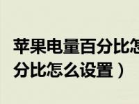 苹果电量百分比怎么设置辅助键（苹果电量百分比怎么设置）