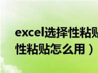 excel选择性粘贴功能使用技巧（excel选择性粘贴怎么用）