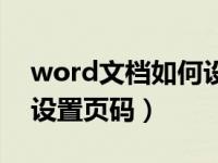 word文档如何设置页码（word文档中怎么设置页码）