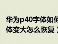 华为p40字体如何操作变大（华为手机信息字体变大怎么恢复）