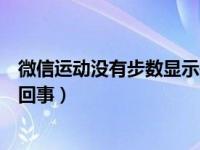 微信运动没有步数显示是怎么回事（微信运动没有步数怎么回事）