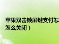 苹果双击锁屏键支付怎么关（苹果手机双击侧边键弹出支付怎么关闭）