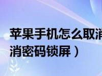 苹果手机怎么取消密码锁屏（苹果手机怎么取消密码锁屏）