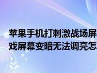 苹果手机打刺激战场屏幕突然变暗（苹果手机玩刺激战场游戏屏幕变暗无法调亮怎么办）