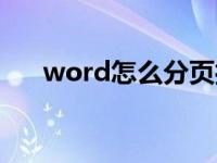 word怎么分页打印（word怎么分页）