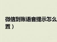 微信到账语音提示怎么设置连信（微信到账语音提示怎么设置）