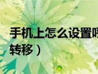 手机上怎么设置呼叫转移（手机怎样设置呼叫转移）