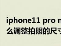 iphone11 pro max拍照尺寸（iPhone11怎么调整拍照的尺寸比例）