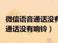 微信语音通话没有响铃被拉黑了吗（微信语音通话没有响铃）