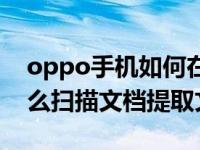 oppo手机如何在pdf上签字（OPPO手机怎么扫描文档提取文字）