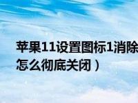 苹果11设置图标1消除（iPhone11应用图标右上方的数字怎么彻底关闭）