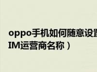 oppo手机如何随意设置运营商名字（OPPO手机怎么更改SIM运营商名称）