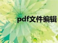 pdf文件编辑（如何编辑PDF文件）