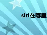 siri在哪里打开（siri在哪里）