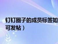 钉钉圈子的成员标签如何设置（钉钉圈子怎么设置仅管理员可发帖）