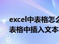 excel中表格怎么插入文本框（如何在excel表格中插入文本框）