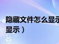 隐藏文件怎么显示win10系统（隐藏文件怎么显示）