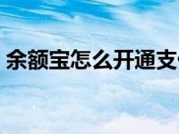 余额宝怎么开通支付功能（余额宝怎么开通）