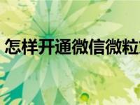 怎样开通微信微粒贷（微信微粒贷怎么开通）