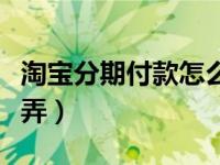 淘宝分期付款怎么弄设置（淘宝分期付款怎么弄）