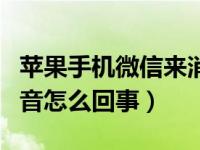 苹果手机微信来消息没声音（微信来消息没声音怎么回事）