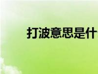 打波意思是什么（打波是什么意思）