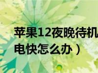 苹果12夜晚待机耗电太快（苹果手机待机耗电快怎么办）