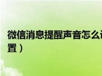 微信消息提醒声音怎么设置8.0.2（微信消息提醒声音怎么设置）