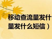 移动查流量发什么短信到10010（移动查流量发什么短信）