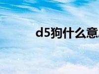 d5狗什么意思（d5是什么圈子）